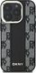 Mbulesë telefoni DKNY PU Leather Checkered MagSafe për iPhone 16 Pro, model me katrorë, e zezë