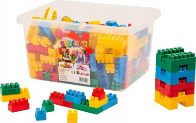 Lodër ndërtimi Blocks in a container, 345 copë, në kuti plastike, shumëngjyrëshe