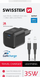 Karikues muri Swissten GaN, 35W USB C Power Delivery, kabllo USB C Lightning 1.2m, i zi