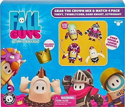Set figura lojrash Fall Guys, 4 figura, shumëngjyrëshe