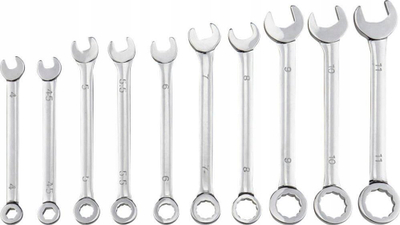 Set çelësash të kombinuar Donau 940, 10 copë, 4-11mm, i kromuar