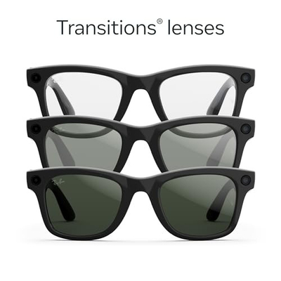 Syze të mençura Ray Ban Meta Wayfarer Gen 2, Transitions Graphite Green, madhësia 53, kornizë e zezë me shkëlqim