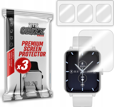 Mbrojtës ekrani GrizzGlass Hydrofilm MyPhone Watch Elegant 2, hidrogel, set 3 copë, transparent