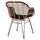 Poltron Allegra HM5663, metal wicker, me jastëk, bezhë e zezë