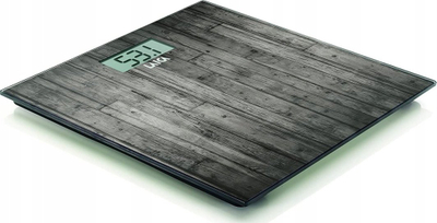 Peshore banjoje dixhitale Laica PS1065N, deri 180kg, ekran LCD, gri me dizajn druri