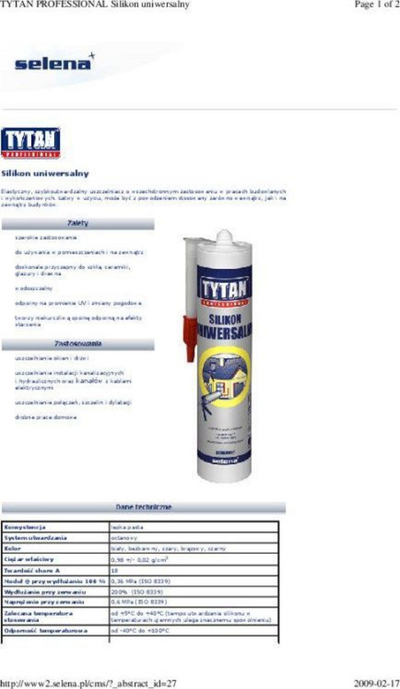 Silikon ndërtimor Tytan Euro-Line, 280ml, transparent