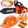 Set lodrash druriprerësi Cayee Tool Set, sharrë me zinxhir 40 cm, me zë dhe drita, portokalli