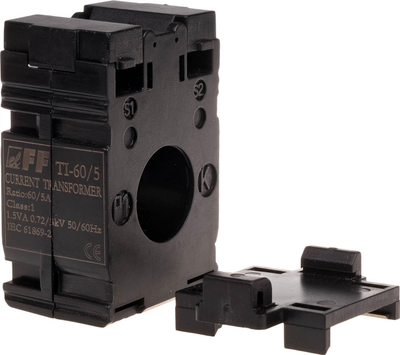 Transformator rryme F&amp;F TI-60-5, 60/5A, diametër 22mm, klasë 0.5