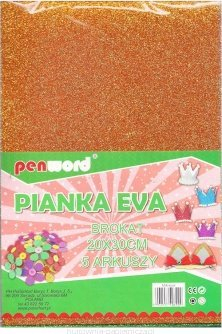 Set shkumëze dekorative Penword Glitter, 20x30cm, 5 fletë, shumëngjyrëshe