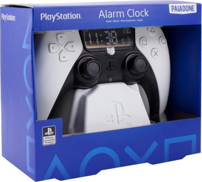 Orë alarmi Paladone PlayStation PS5 DualSense, ekran LCD digjital 15.8cm, me USB, e bardhë
