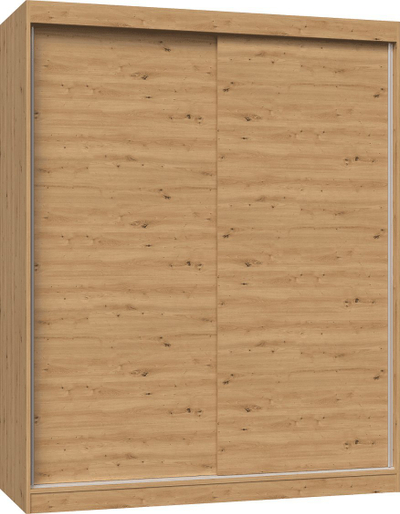 Dollap garderobe Iga 160, dyer rrëshqitëse, 160x200 cm, dru Oak Artisan