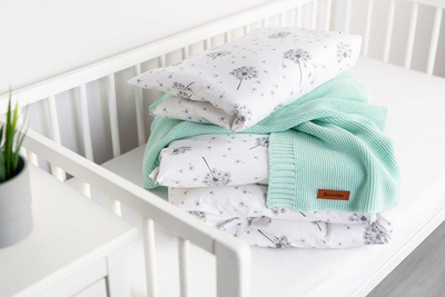 Batanije për bebe Sensillo Bamboo Cotton, 80x100 cm, ngjyrë mint