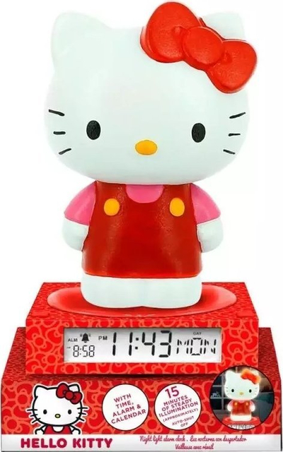 Llambë nate me alarm KiDS Licensing Hello Kitty 3D HK50198, 25cm, ekran digjital, e kuqe