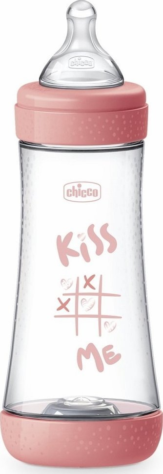 Шише за бебиња Chicco Perfect5 4M+, 300ml, силикон, розова