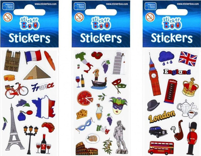Ngjitëse Sticker Boo Europe 489559, motive evropiane, shumëngjyrëshe