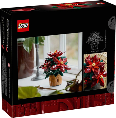 Set ndërtimi LEGO Icons Poinsettia, model dekorativ lule, për të rritur, shumëngjyrësh