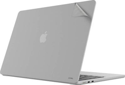 Mbrojtës laptopi JCPal MacGuard 2in1, për MacBook Air 13" M2, set sipër edhe poshtë, argjendtë