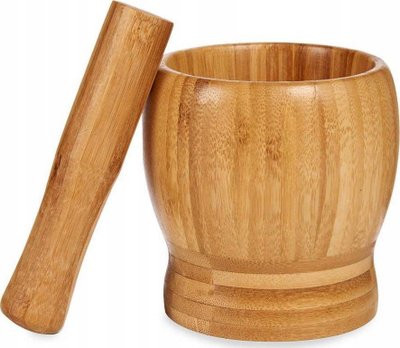 Morter kuzhine Kinvara SOLIS, bambu, Ø 11 cm, ngjyrë druri