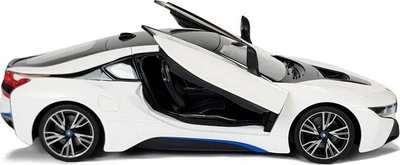Makina me telekomandë Leantoys BMW i8 Rastar, shkalla 1:14, dyer automatike, e bardhë
