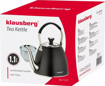 Çajnik KingHoff KB-7570, 1.1L, me sitë çeliku inox, argjendtë