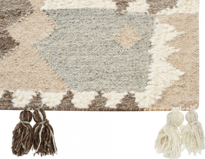 Tapet Beliani ARALEZ, kilim leshi 160x230 cm, shumëngjyrësh bezhë