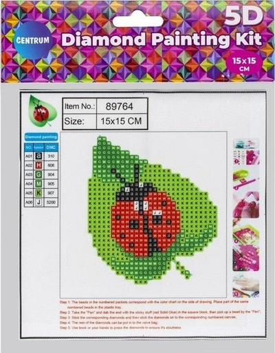 Сет мозаици со дијаманти Центрум сликање со дијаманти, 5D, 15x15 см, со бубамара
