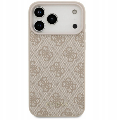 Kapak telefoni Guess Hardcase 4G Classic GUHCP17XG4GFPI, për iPhone 17 Pro Max, lëkurë eko, rozë