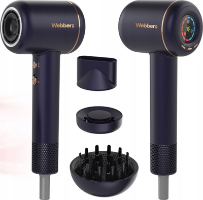 Tharëse flokësh Venta Webber 3n1, me jonizim, 1600W, blu e errët
