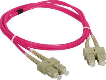 Kabllo patch fibra optike Alantec MM OM4, SC SC duplex, 3m, e purpurt