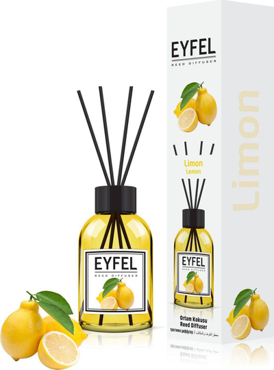 Aromatizues për ambient Eyfel Lemon, me shkopinj difuzues, 110 ml