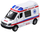 Lodër furgon autoambulancë metal, 1:32, me tërheqje mbrapa, drita edhe zhurma, e bardhë
