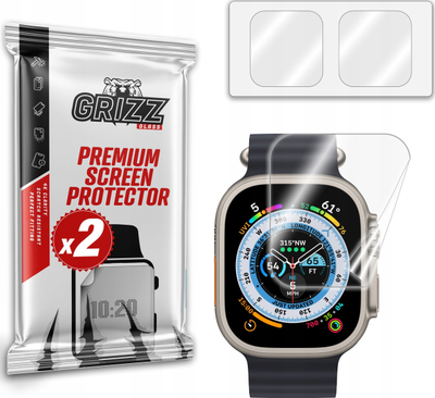 Mbrojtës ekrani GrizzGlass Ceramic Film për Apple Watch Ultra, keramik, 2 copë në paketim, transparent