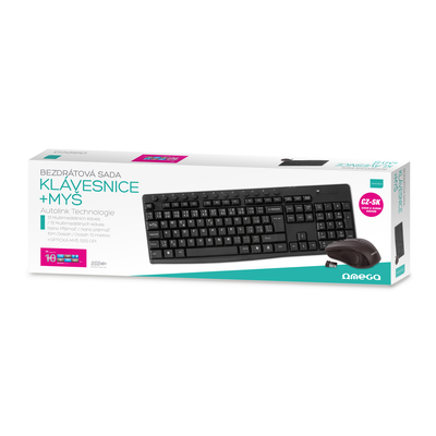 Set tastierë dhe maus Omega OKM071BCZ, wireless, i zi