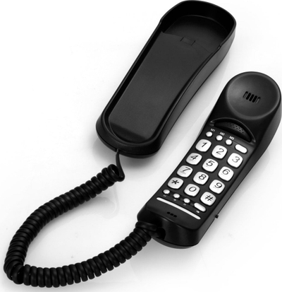 Telefon fiks me kabllo Profoon TX-105, për tavolinë edhe mur, me butona të mëdhenj, ngjyrë e zezë