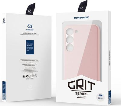 Mbrojtëse telefoni DUX DUCIS Grit për Samsung Galaxy S23, lëkurë PU, shumë e hollë, rozë