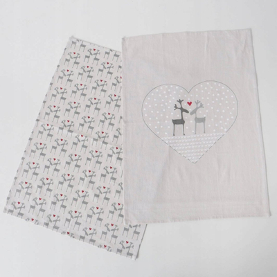 Set peshqirësh kuzhine Boltze Home Lovelies, 50 x 50 cm, pambuk, gri dhe bezhë