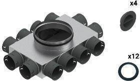 Kuti shpërndarje ajri SpiroFlex VENT CLEAR SX-WS12X75/200, 12 dalje 75 mm, e izolume, prej metali