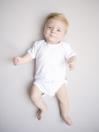 Body bebe Nanaf Organic BASIC, pambuk organik, mëngë të shkurtra, i bardhë