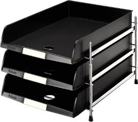 Mbajtëse dokumentesh Esselte C4, metal, me 3 ndarje, e zezë