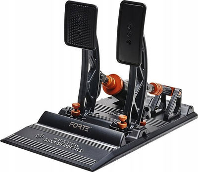Pedale sim racing Asetek Simsports Forte, gaz dhe fren, metal CNC, me RGB, e zezë