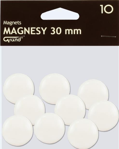 Magnetë Grand 30mm, set 10 copë, të bardhë