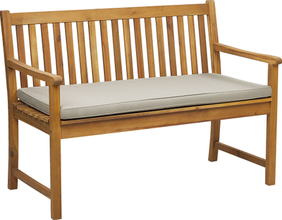 Stol kopshti Beliani Vivara, 120 cm, dru akacie me jastëk, bezhë