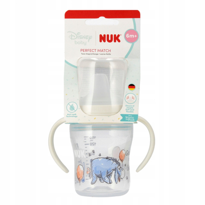 Biberon trajnues NUK Perfect Match Donkey, 150ml, anti-derdhje, transparent