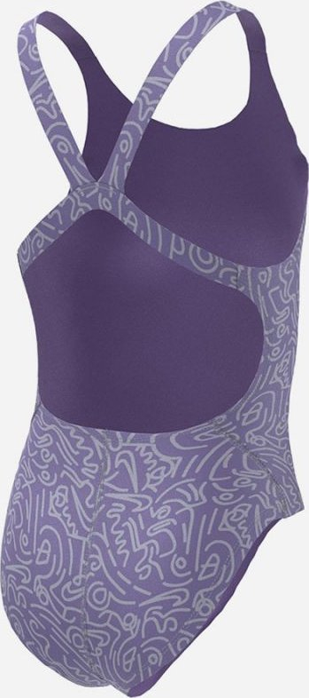 Kostum banje Nike Hydrastrong Multi Print Jr NESSD045 582, për goca, shumëngjyrësh me vjollcë