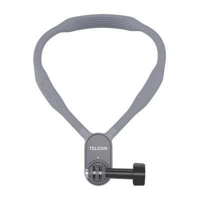 Mbajtëse qafe për kamerë aksioni TELESIN Silicone Neck Hold Mount, për GoPro Insta360 DJI, gri