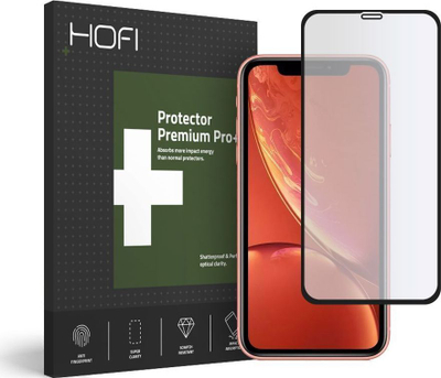 Xham mbrojtës Hofi Glass për iPhone XR, i zi