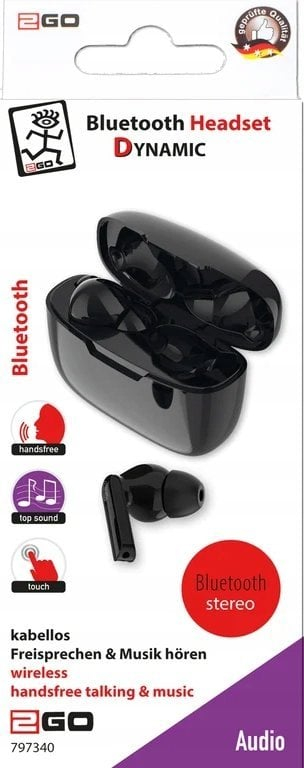 Безжични слушалки 2GO Dynamic, TWS, Bluetooth 5.0, црни