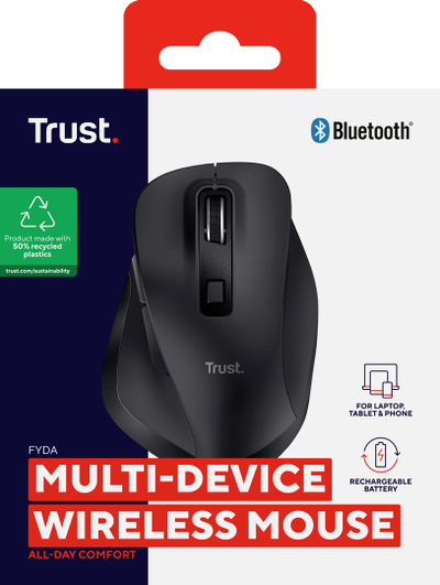 Mi pa kabllo Trust Fyda Office, RF dhe Bluetooth, 2400 DPI, i zi
