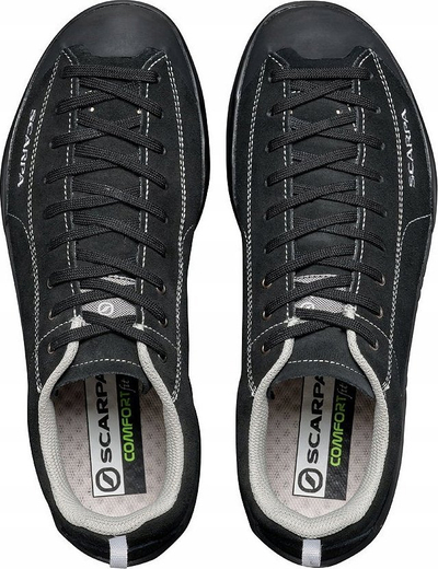 Këpucë jashtë Scarpa Mojito, taban Vibram Spyder, lëkurë zdrukth (suede), të zeza