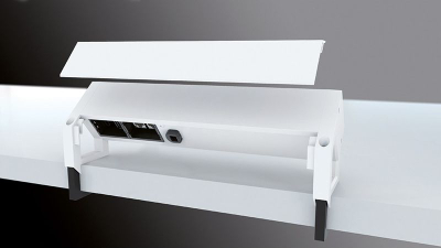 Продолжувач за маса Bachmann DESK 2, 4 излези, кабел 20 cm, црно бел
